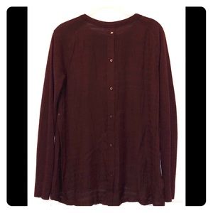 Burgundy button top